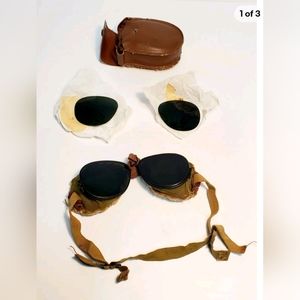 Vintage WW2 US Army Snow Ski & Mountaineer Goggles Fur Lined with Case X-tr Lens